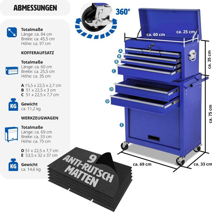Image du produit tectake Chariot à outils (1 x)