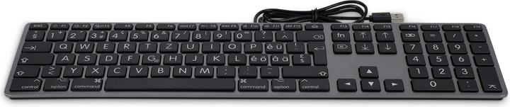 Produktbild LMP Large Font USB Keyboard 110 keys wired USB keyboard with 2x USB and aluminum upper cover - German - (DE, Kabelgebunden)