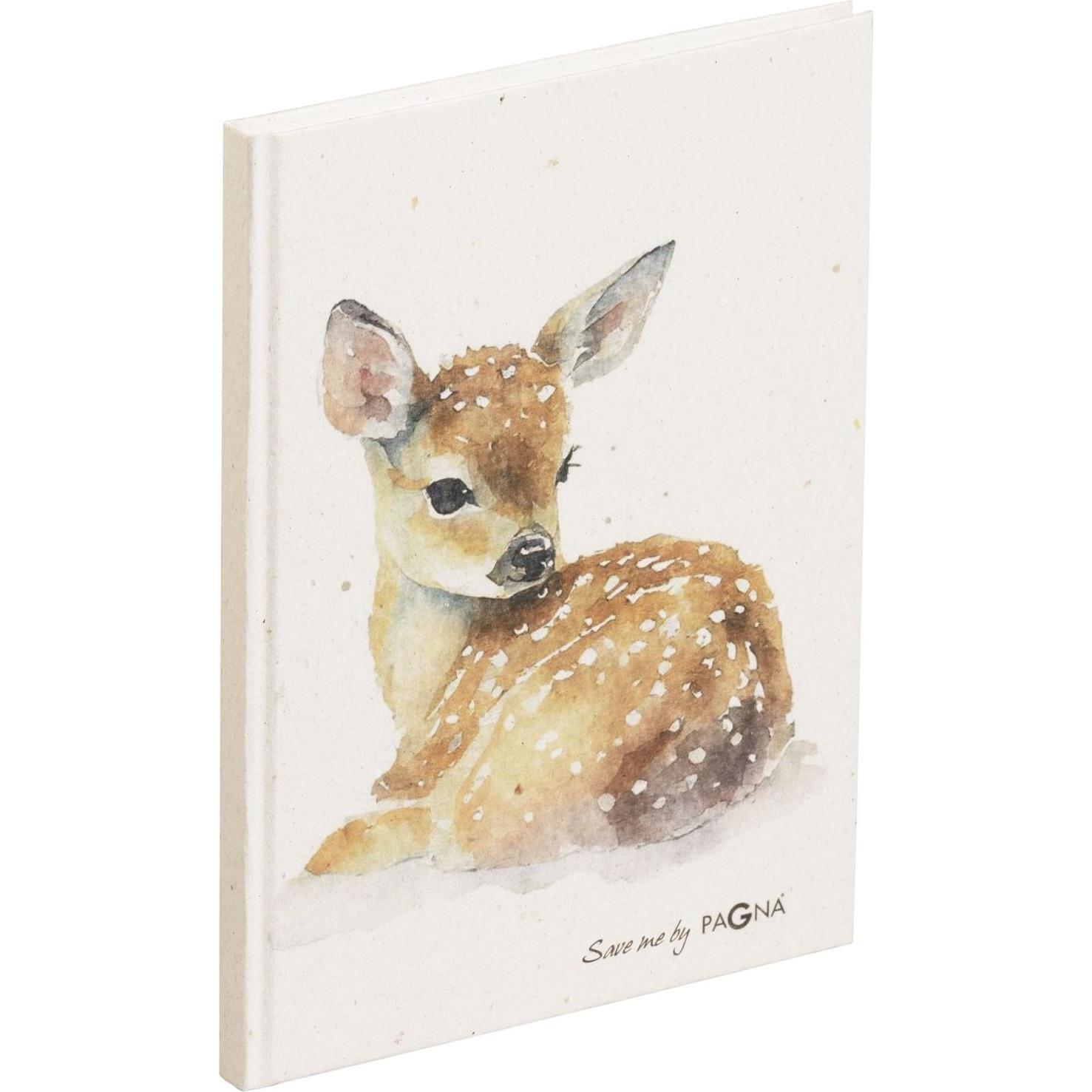 Pagna, Heft + Block, Notizbuch A5/64BL gepunktet Reh Save me (A5, Gepunktet, Weicher Einband)