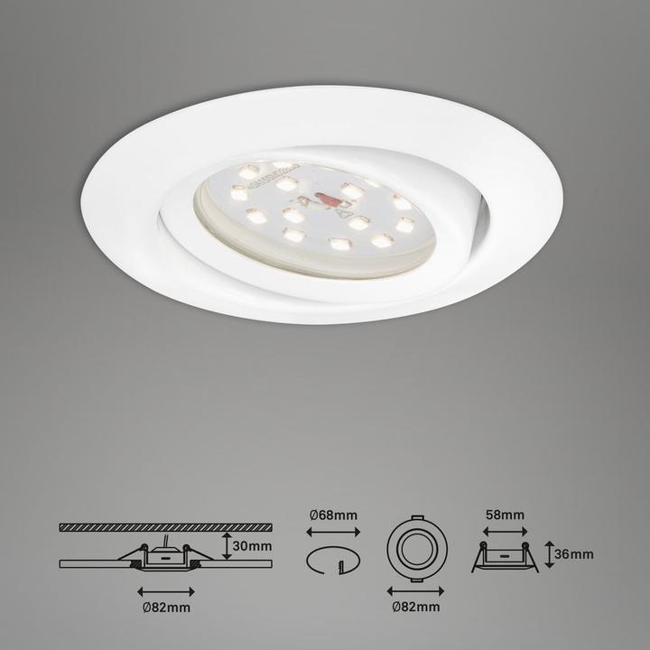Produktbild Briloner LED Einbauleuchten 3er-Set, weiss, 3xLED-Modul/3,5W (350 lm)