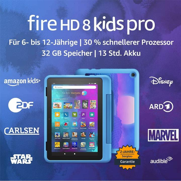 Produktbild Amazon Fire HD 8 Kids Pro (2022) inkl. Hülle (8", 32 GB, Cyber sky)