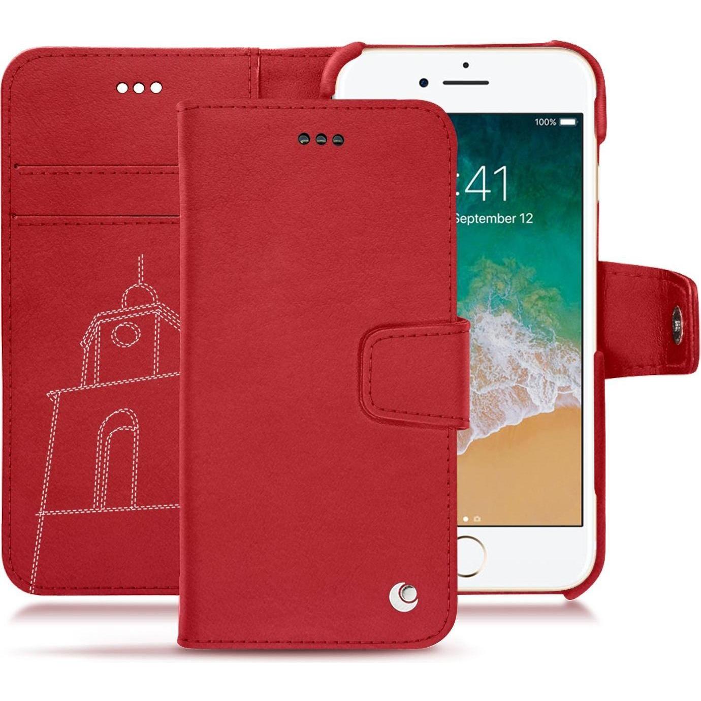 Thumbnail - Noreve Lederschutzhülle Wallet (Apple iPhone 7), Smartphone Hülle, Rot