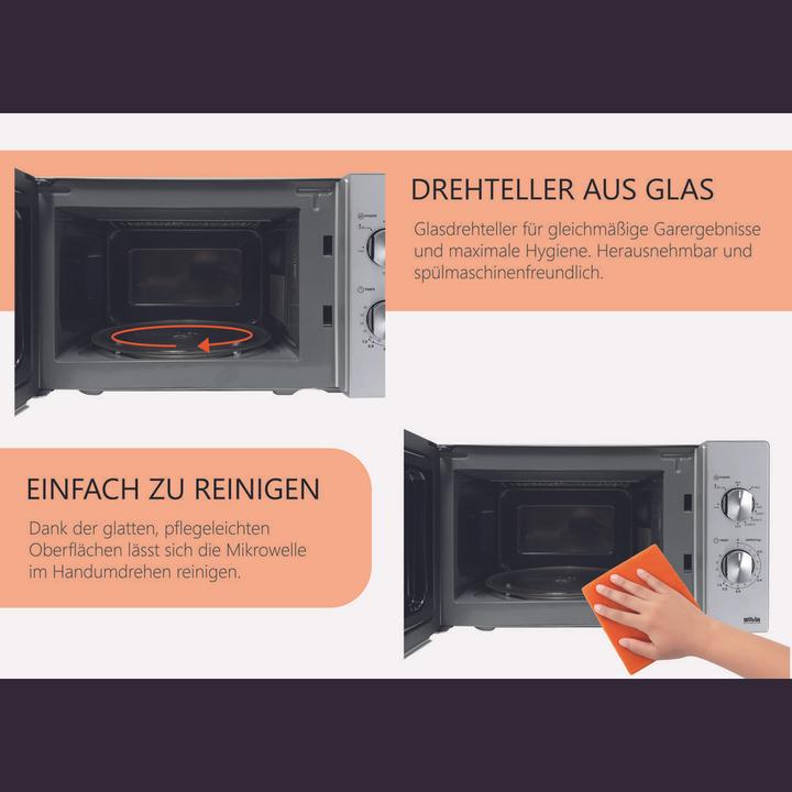 Produktbild Silva MW-G 25.5 Mikrowelle Silber, Schwarz 700 W (20 l)