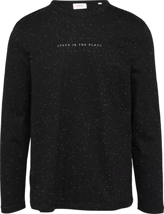 Produktbild S.Oliver T-Shirt Meliertes Longsleeve aus Jersey mit Logo-Print (3XL)