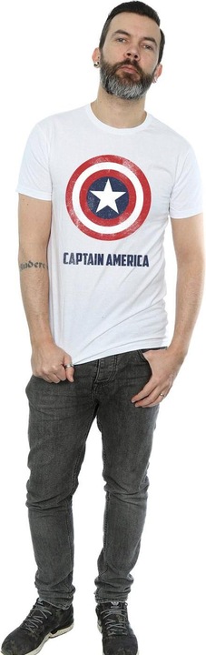 Immagine prodotto Maglietta Capitan America con testo scudo (S)