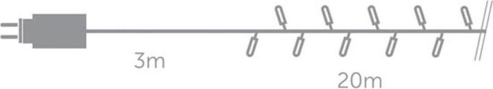 Actual product image Light Creations Duolight - 20 m - 300 LEDs - white and warm white - green cable - modulator - 24 V (20 m)