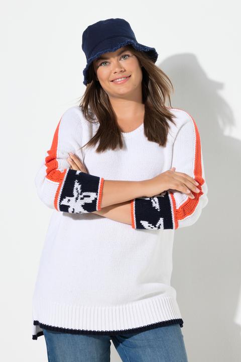 Produktbild Laurasøn Strickpullover mit Jacquard, Rundhalsausschnitt (44, 46)