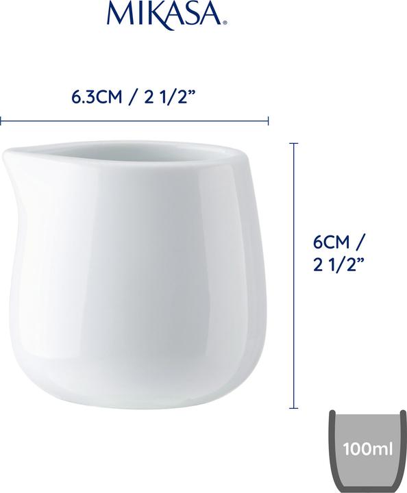 Image du produit Mikasa Chalk Porcelain Unhandled Cream Jug, 100ml, White