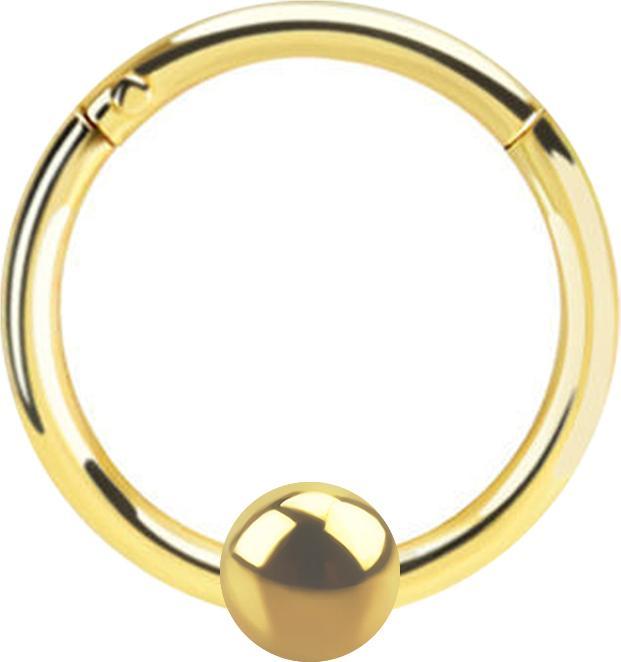 Produktbild Star Piercing Micro Segmentring klappbar vergoldet mit Kugel (ohne Messing, 925 Sterlingsilber)