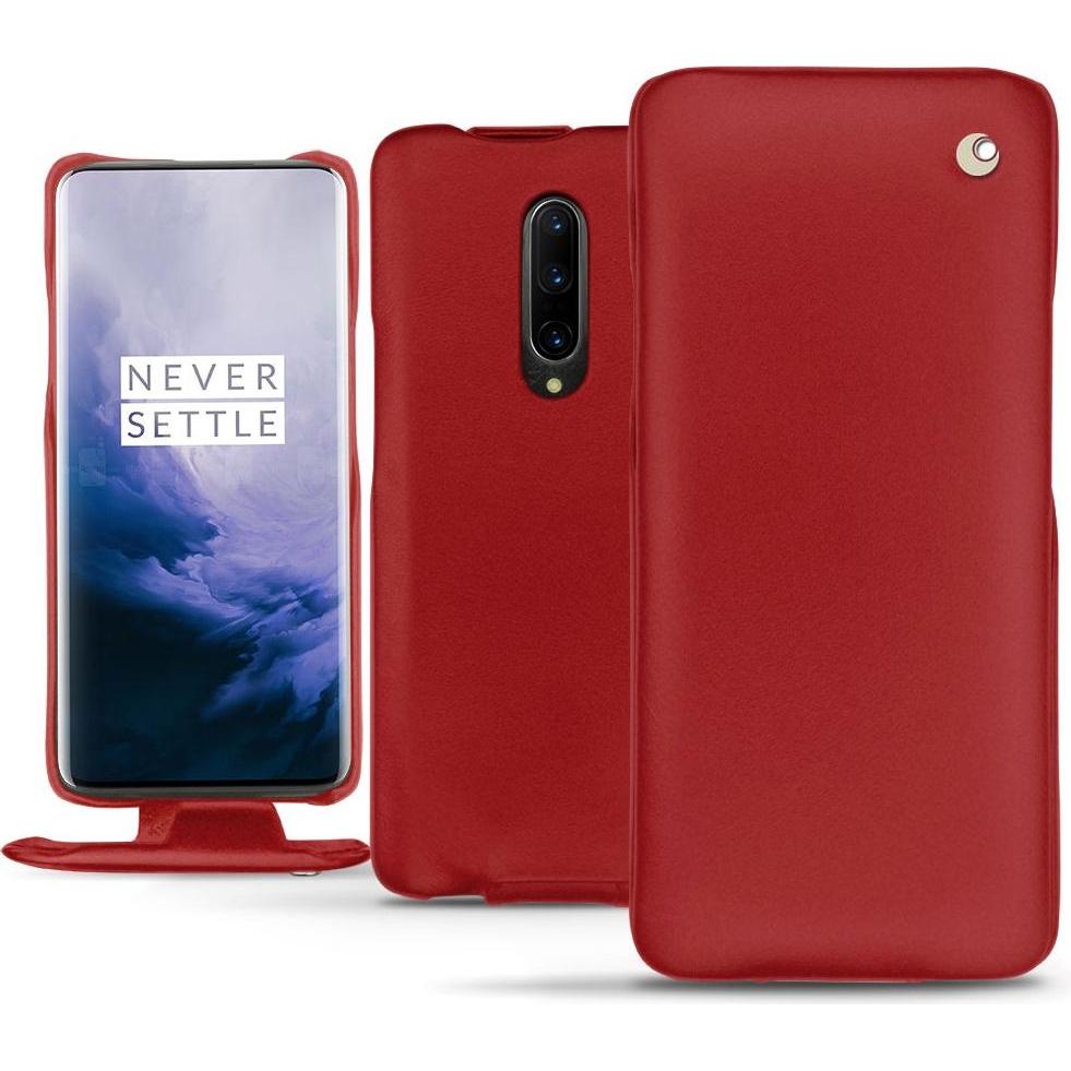 Noreve Lederschutzhülle vertikal (OnePlus 7 Pro), Smartphone Hülle, Rot