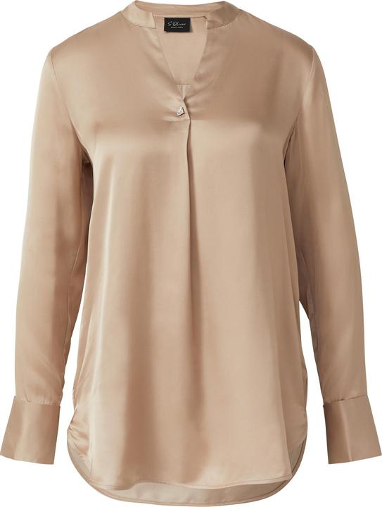 Immagine prodotto s.Oliver Bluse Elegante Satin-Bluse mit V-Ausschnitt und Stehkragen (46)