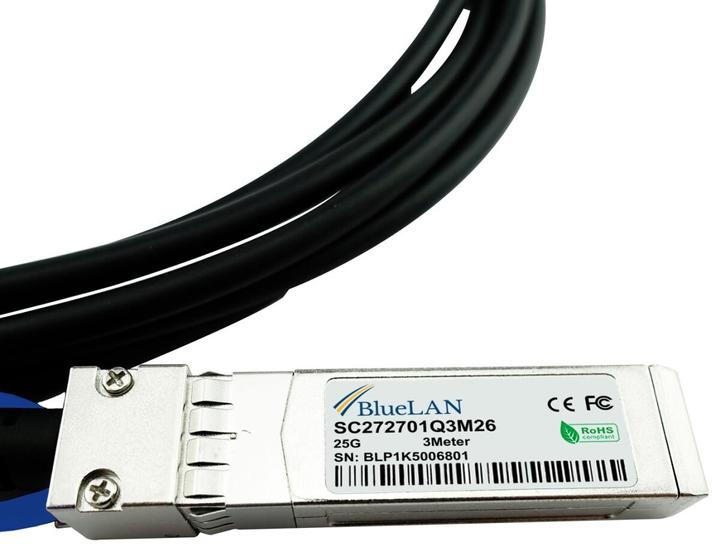 Actual product image BlueOptics Ruckus 25G-SFP28-TWX-P-0101 Compatible BlueLAN DAC SFP28 - Cable