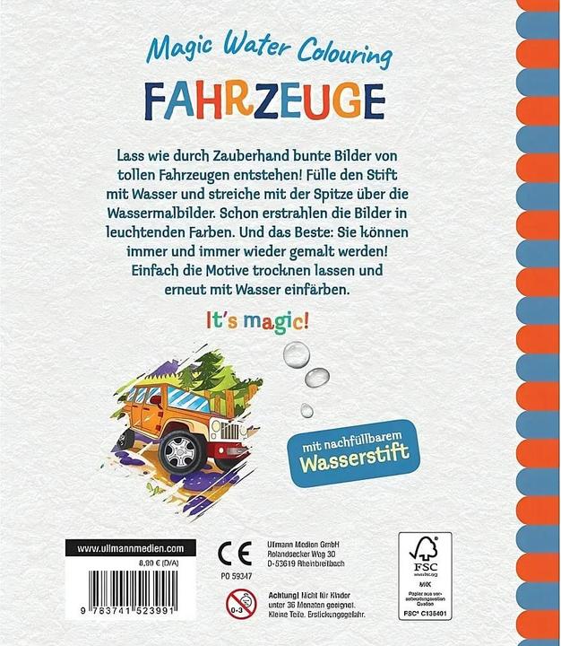 Actual product image Magic Water Colouring - Vehicles