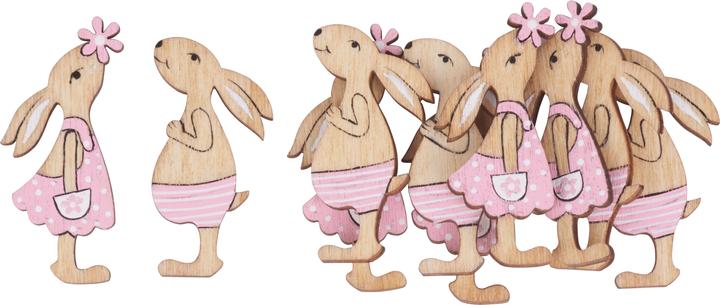 Produktbild VBS Streuteile Hase "Schnuffi" mit Klebepunkt, 12 Stück, 4,8 + 4,3 cm