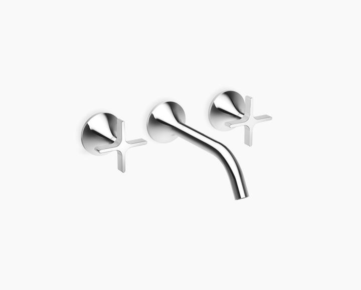 Actual product image Dornbracht VAIA wall-mounted basin mixer without pop-up waste, cross-shaped handle, projection 190 m