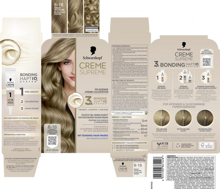 Produktbild Schwarzkopf Creme Supreme Creme Supreme (8-16 Kühles Aschblond)