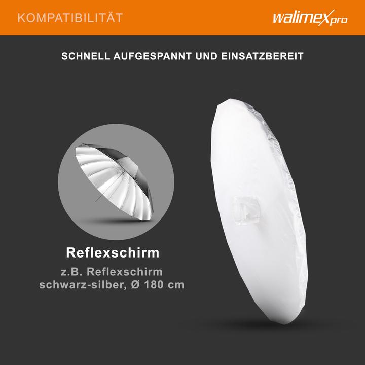Actual product image Walimex pro per reflex umbrella diffuser (Umbrella reflector, 180 cm)