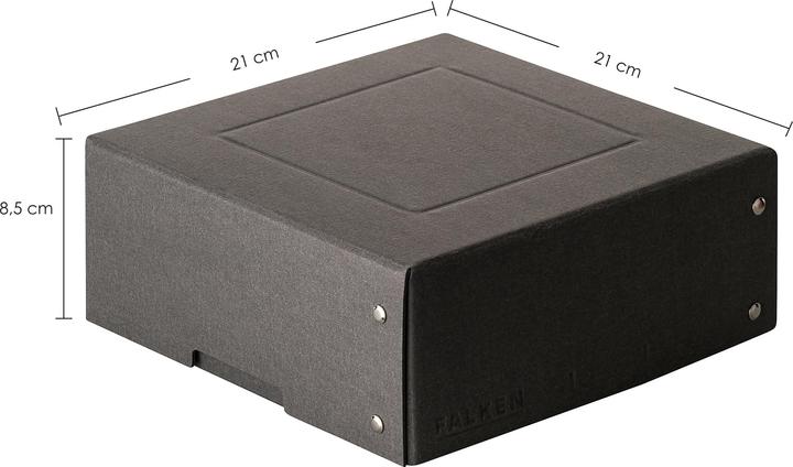 Actual product image Falken PURE Box Black 200x200 mm 85 mm filling height black (200 x 200 mm)