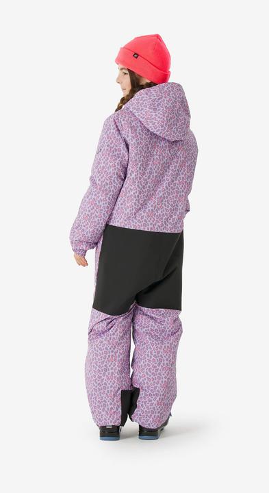 Actual product image Wedze Skianzug Kind 5 – 13 Jahre warm - Ski 100 violett/Leopardenmuster