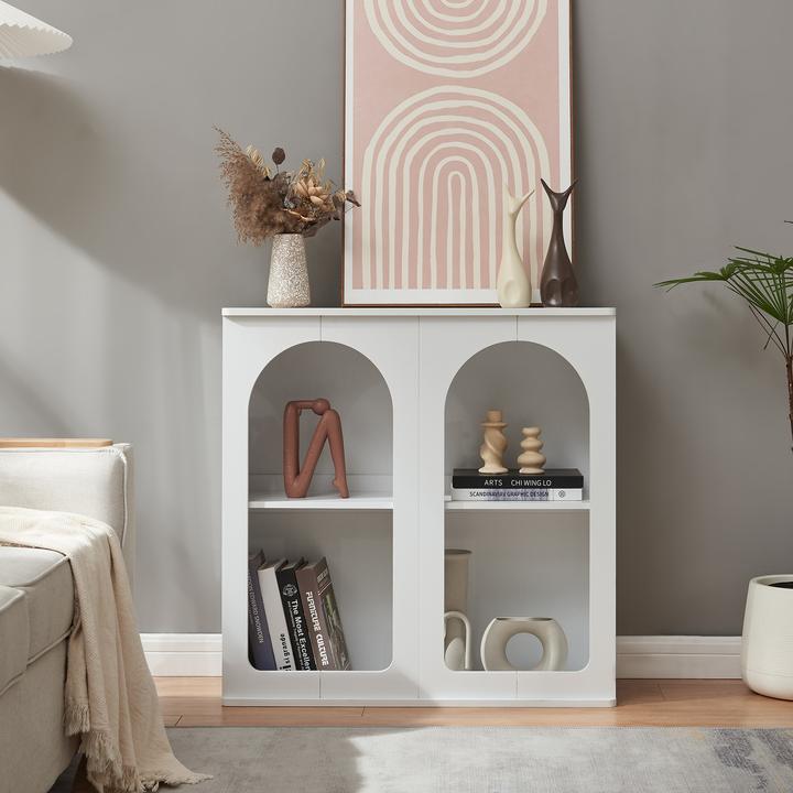 Actual product image En.Casa Sideboard Trorhun 80x30x80 cm Weiss (80 x 30 x 80 cm)