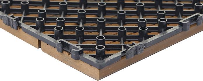 Productafbeelding Swisshandel24 WPC vloertegel, houtlook balkon/terras, 3D structuur lineair 11x elk 30x30cm = 1m², reliëf-bruin (11x, 30 x 30 cm)