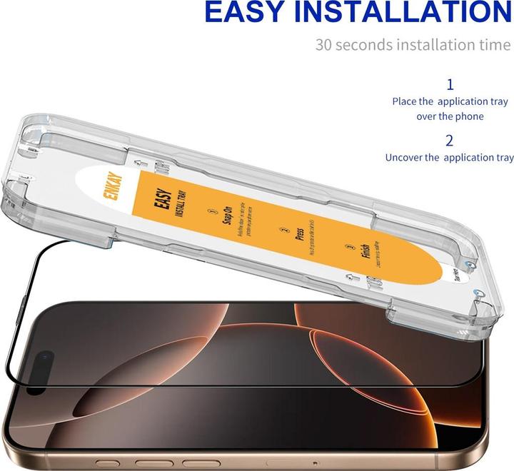 Actual product image Enkay Easy Glass armoured glass screen protector (1 pcs., Apple iPhone 16 Pro Max)