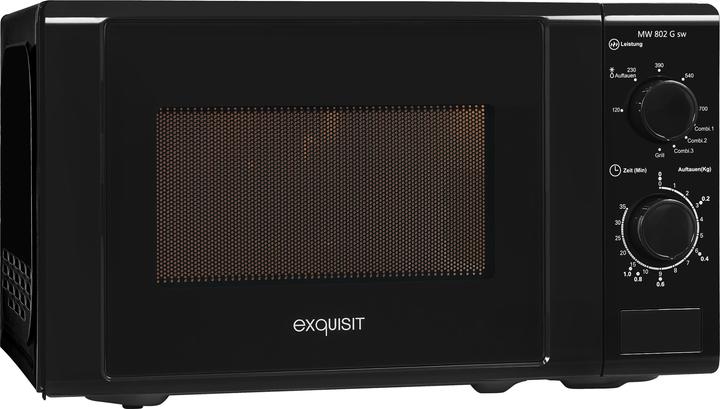 Produktbild Exquisit MW802G schwarz, mit Grillfunktion (20 l)