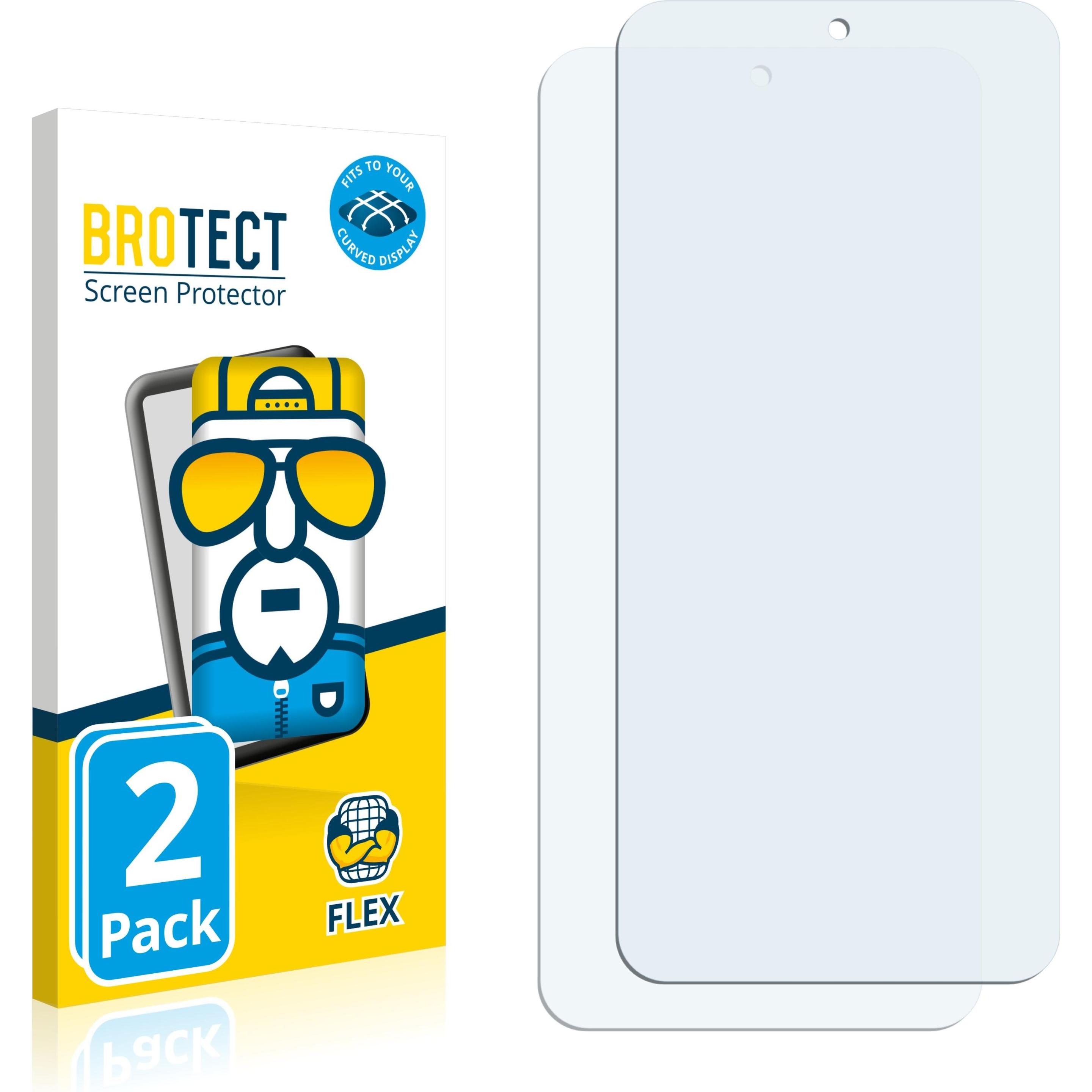 BROTECT Full-Cover Displayschutz (2 Stück, Samsung Galaxy XCover Pro 2), Smartphone Schutzfolie, Transparent