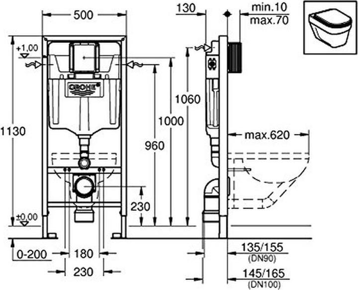 Actual product image Grohe Wand-WC-Element RAPID SL