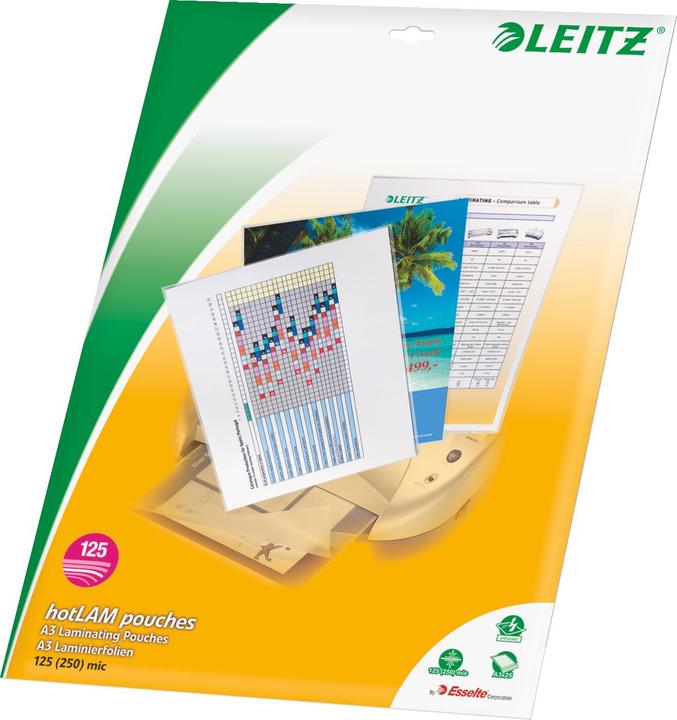 Image du produit Leitz Feuilles de plastification à chaud A3 (A3, 25 pièce(s), 125 µm)