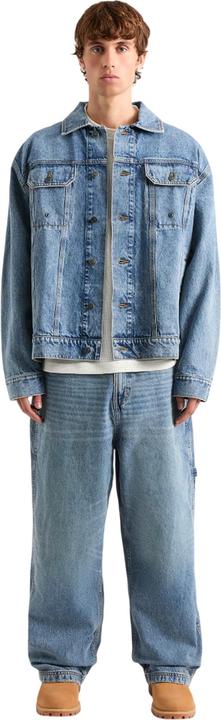 Actual product image AVX Mens Edwards Leather Patch Denim Jacket (S)