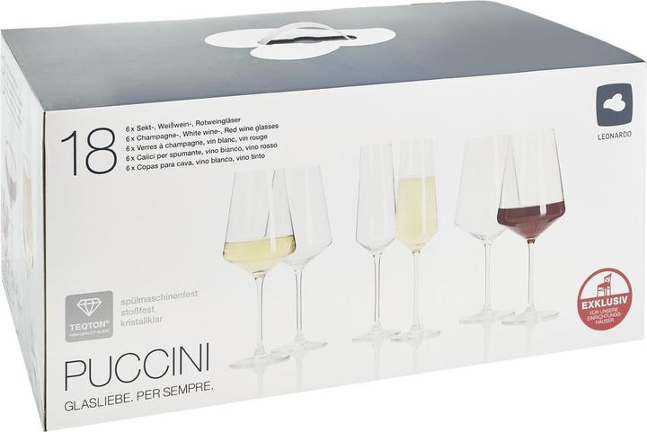 Produktbild Leonardo Puccini (22 cl, 18 Gläser, Weissweingläser, Rotweingläser)
