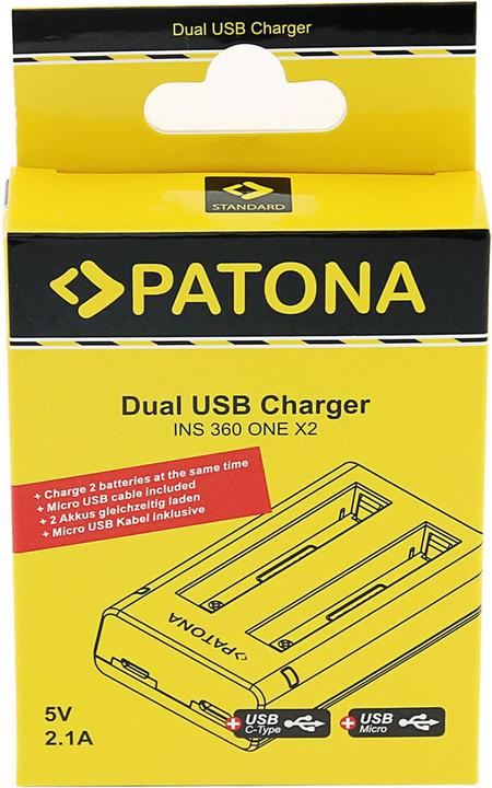 Actual product image Patona Charging g. Dual USB Insta 360 ONE X2 (Camera battery charger)