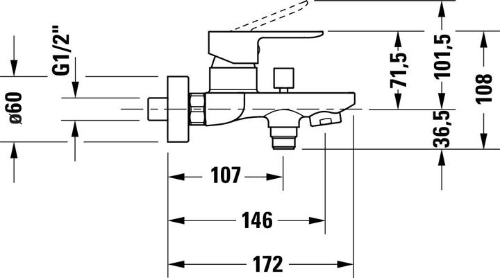 Produktbild Duravit D-Code Einhebel-Wannenmischer Aufputz