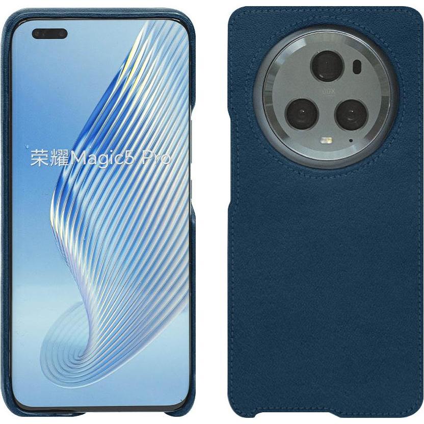 Noreve Lederschutzhülle (Honor Magic5 Pro), Smartphone Hülle, Blau