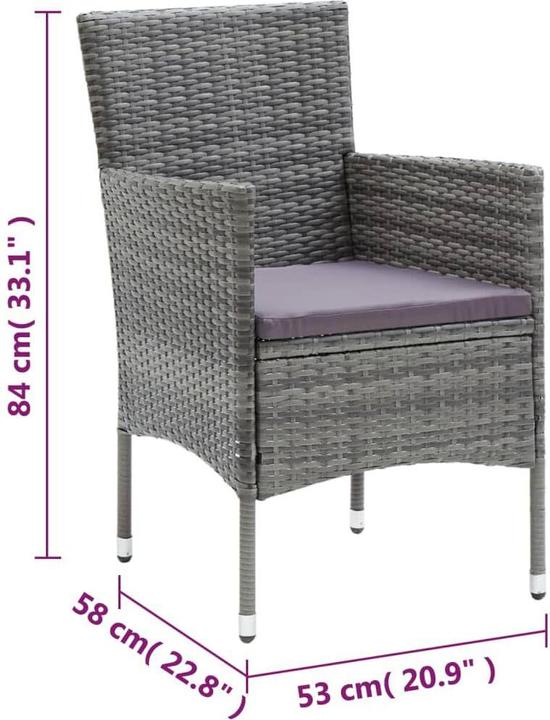 Produktbild vidaXL Essgruppe (53 x 58 x 74 cm)