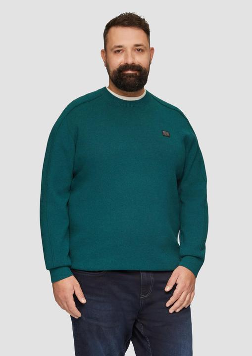 Actual product image S.Oliver Strickpullover Strickpullover mit Nahtdetails und Logo (5XL)