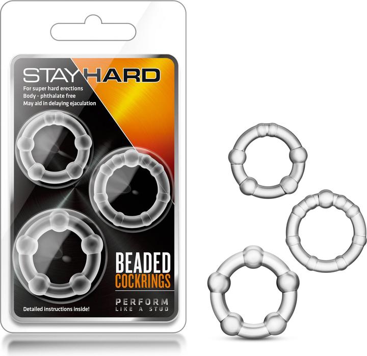 Produktbild Blush Stay Hard Beaded Cockrings Klar