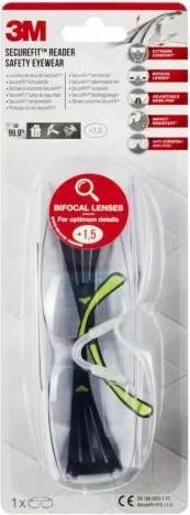 Actual product image 3M SecureFit Reader Safety Glasses, +1.5 diopter