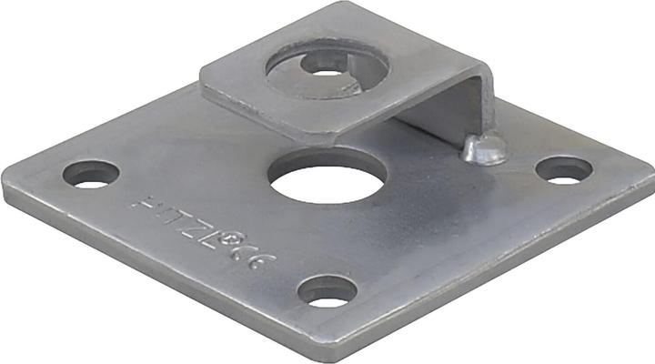 Actual product image Pitzl 5-hole plate for M24 with locking tab 100x100x6 ZiNiP coated (Perforated plate, 1 pcs.)