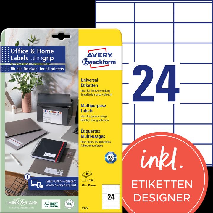 Avery Etichette, Ufficio domestico, Pacchetto piccolo