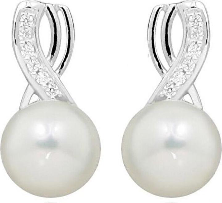 Immagine prodotto Silver Cat Orecchini delicati con perle e zirconi SC398 (Argento)