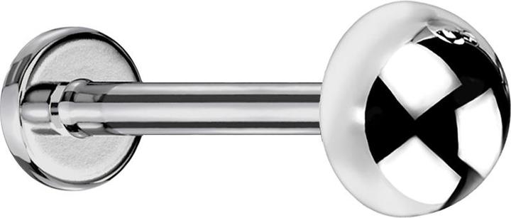 Immagine prodotto Star Piercing Micro Threadless Labret silber mit Kuppel (senza ottone, Titanio)