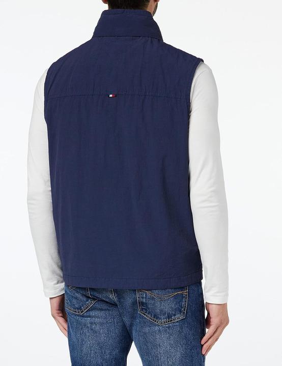 Actual product image Tommy Hilfiger Iconic Timeless Woven Vest with Three Flap Pockets and Water-Repellent Comfort (L)