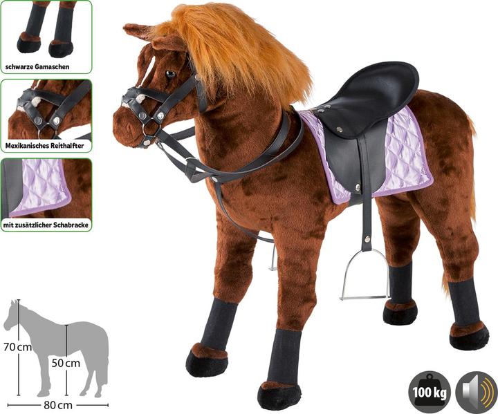 Actual product image Happy People Plush horse with sound Load capacity approx. 100kg brown 80x70cm