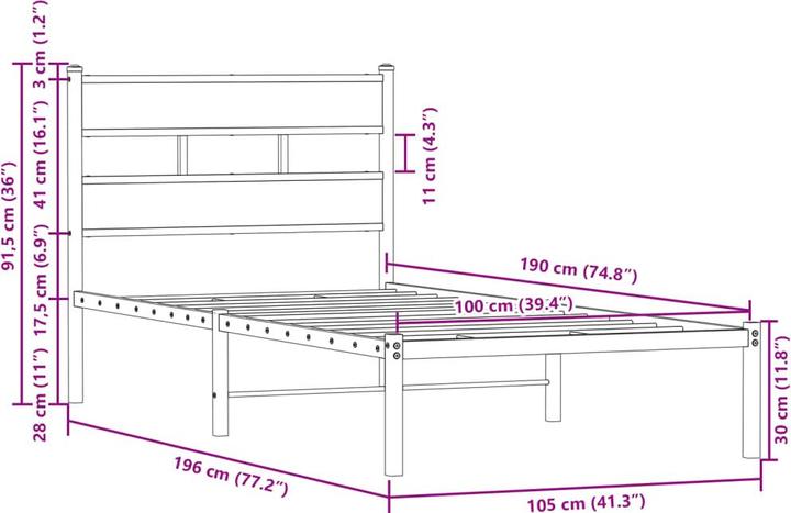 Image du produit vidaXL Bettgestell (100 x 190 cm)