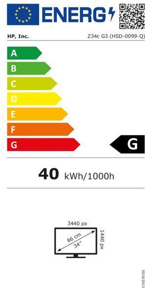 Energie-Label HP Z34c G3 (3440 x 1440 Pixel, 34")