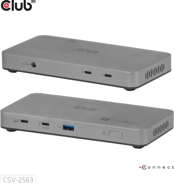 Produktbild Club 3D Club3D Thunderbolt5 5-in-1 HUB > 3xThunderbolt/1xUSB Bu/BU (5 Ports)