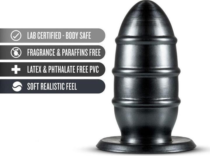 Actual product image Blush Jet FUC Plug - 8 Inch Long Extra Girthy 3.5" Wide Anal Butt Plug - Sturdy Suction Cup for Hand