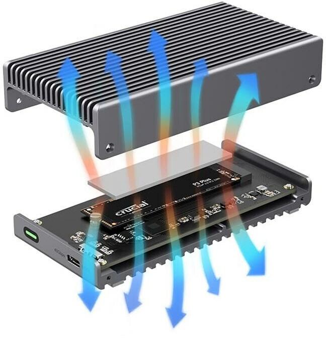 Actual product image LMP DataFlash USB4 SSD,enclosure for NVMe PCIe SSD USB4 (M.2)